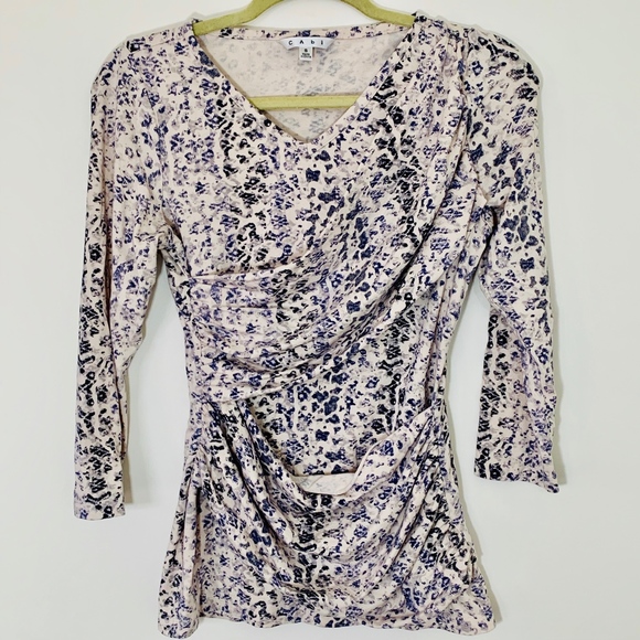 CAbi Tops - CAbi Faux Wrap Double Drape Top; S